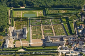 Vue aérienne des jardins de Villandry